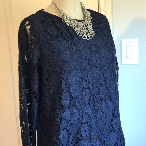 H&M navy lace sweatshirt. - Picture 1 of 7